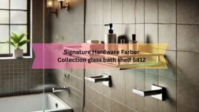 Signature Hardware Farber Collection glass bath shelf 5812