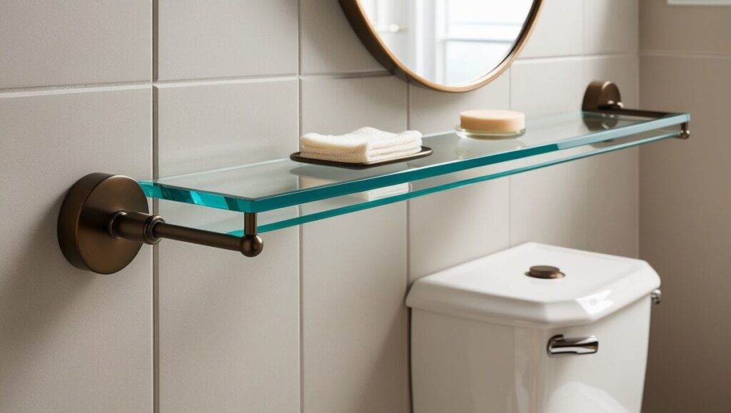 The Signature Hardware Farber Collection Glass Bath Shelf 5812